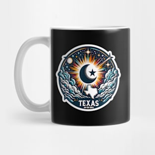 Texas Map Total Solar Eclipse April 8 2024 Mug